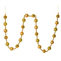 6' Honey Gold Stripe Ball Ornmt Garland