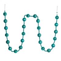 6' Teal Stripe Ball Ornament Garland