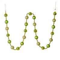 6' Celadon Stripe Ball Ornament Garland