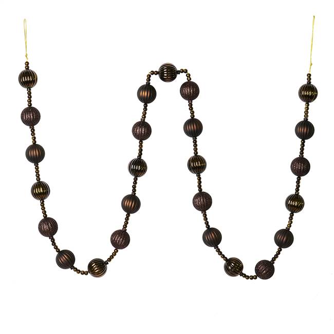 6' Chocolate Stripe Ball Ornamnt Garland