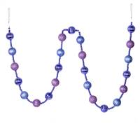 6' Lavender Stripe Ball Ornament Garland