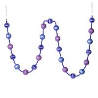 6' Lavender Stripe Ball Ornament Garland