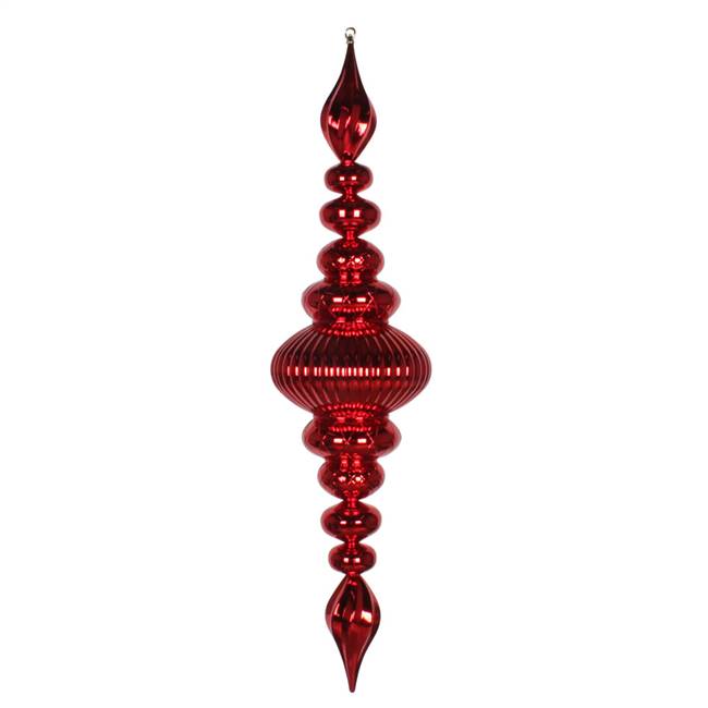 41" Red Shiny Finial Ornament