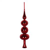 19" Red Shiny Finial Tree Top