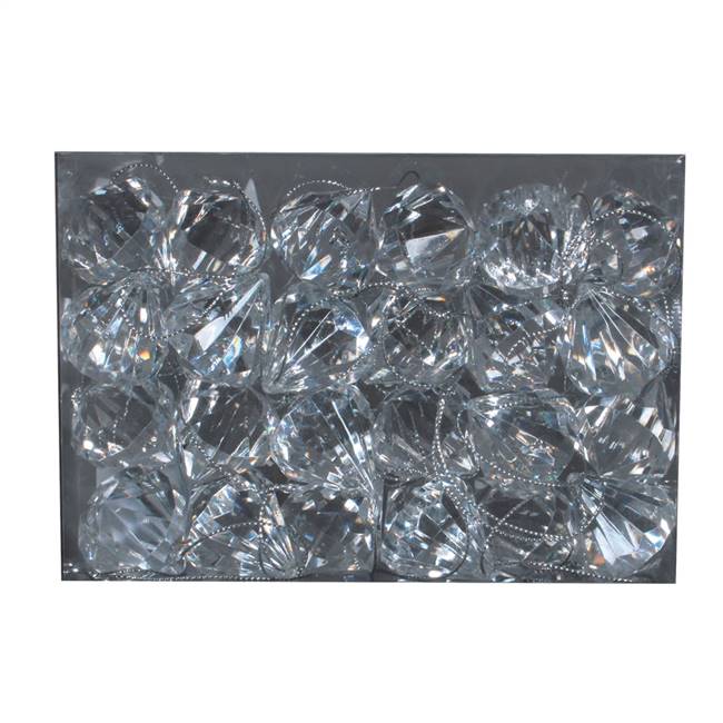 1" Clear Acrylic Diamond Ornament 24/Bx