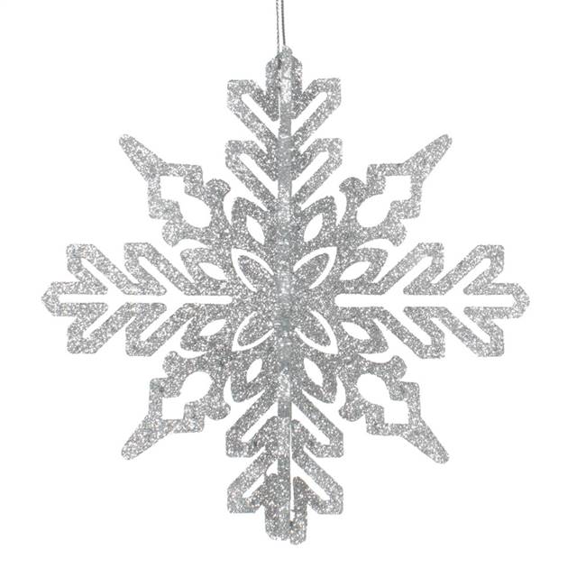 6" Silver 3D Glitter Snowflake 3/Bag
