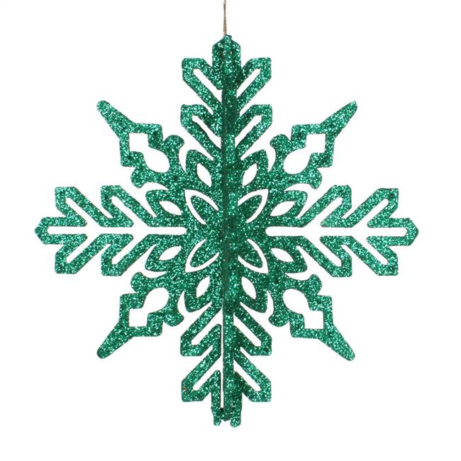 6" Seafoam 3D Glitter Snowflake 3/Bag