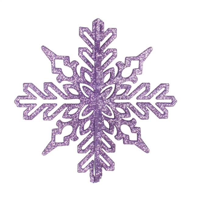 6" Lavender 3D Glitter Snowflake 3/Bag