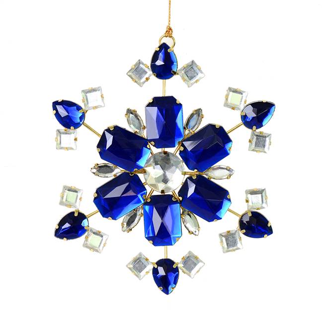 4.5" Blue Jewel Metal Snowflake 3/Bag