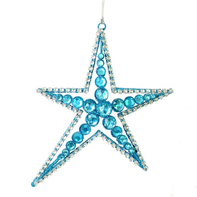 6" Turquoise Jewel Metal Sea Star 3/Bag