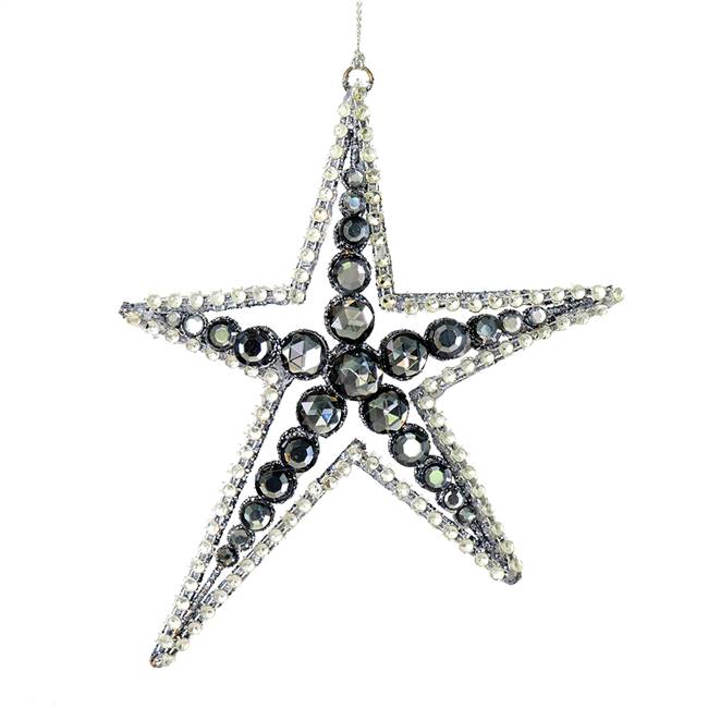 6" Pewter Jewel Metal Sea Star Orn 3/Bag