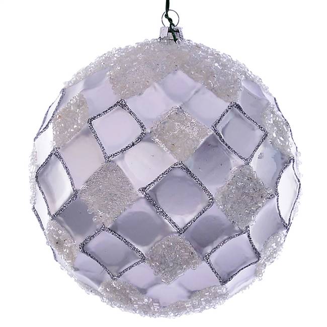 4.75" Silver Net Beaded Ball 3/Bag