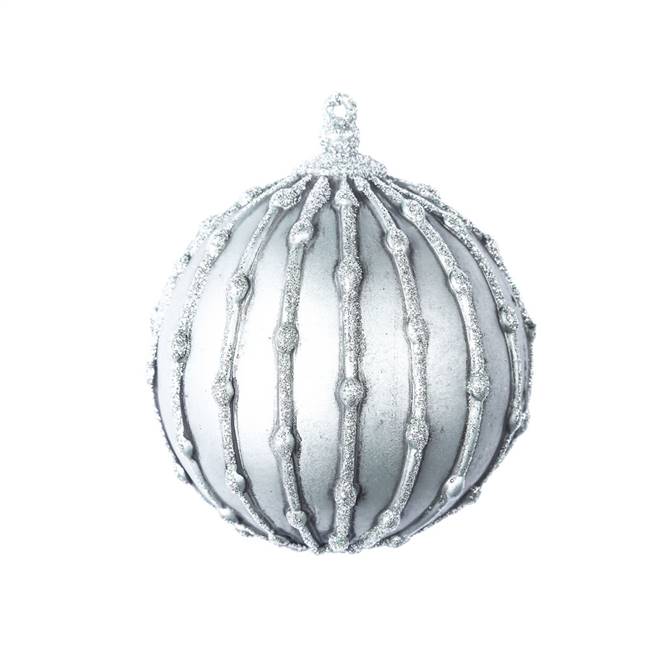 5" Limestone Antique Glitter Ball 3/Bag