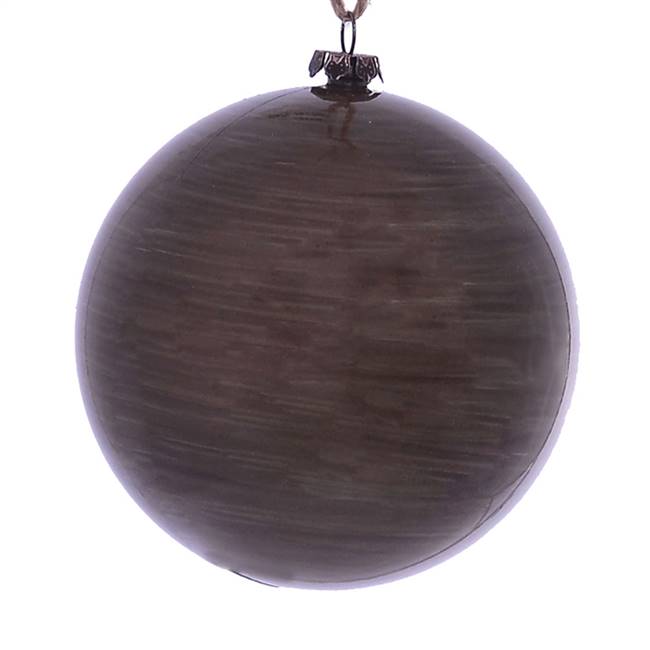 4" Pewter Wood Grain Ball Orn 6/Bag