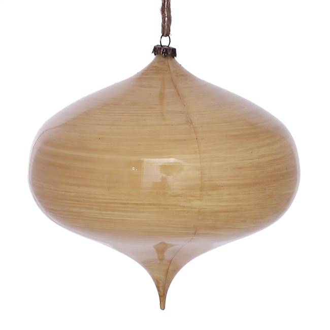 6" Tan Wood Grain Onion Orn 2/Bag
