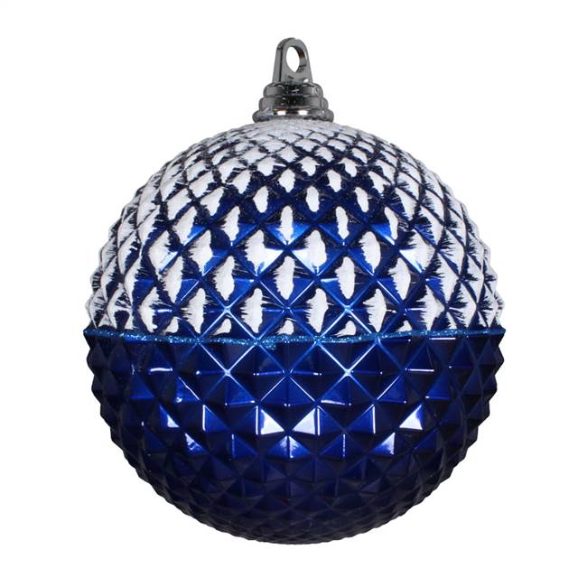 10" Blue Glitter Candy Durian Ball Orn