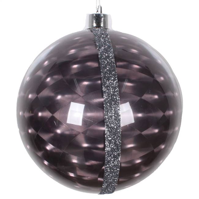 6" Black Glitter Reflector Ornament 2/Bg