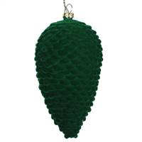 5" Moss Green Flocked Pinecone Orn 4/Bag