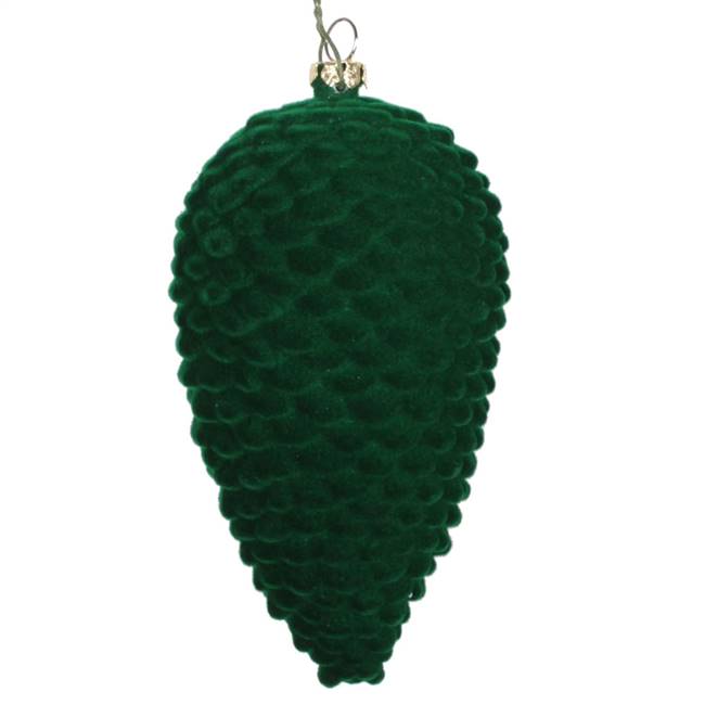 5" Moss Green Flocked Pinecone Orn 4/Bag