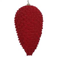 7" Burgundy Flocked Pinecone Orn 2/Bag