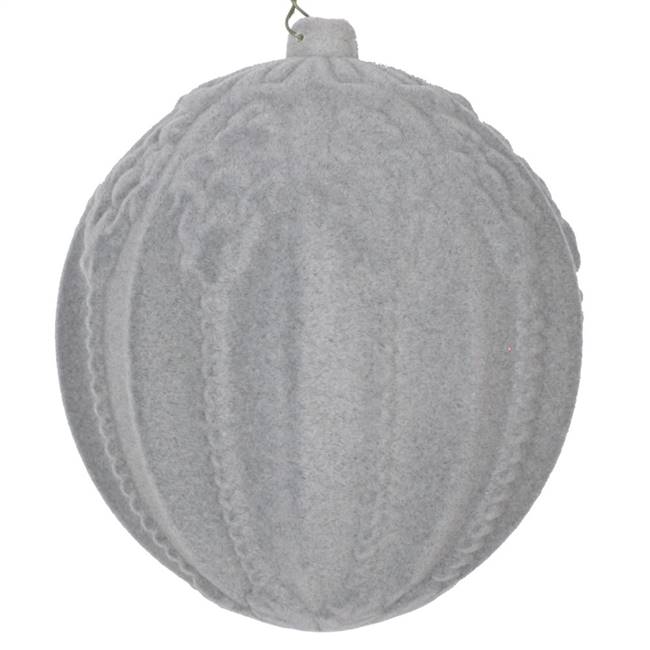 5.5" Silver Flocked Ball Ornament 2/Bag