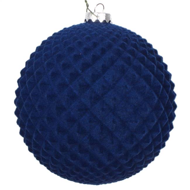 5" Midnight Blue Flocked Durian Orn 2/Bg