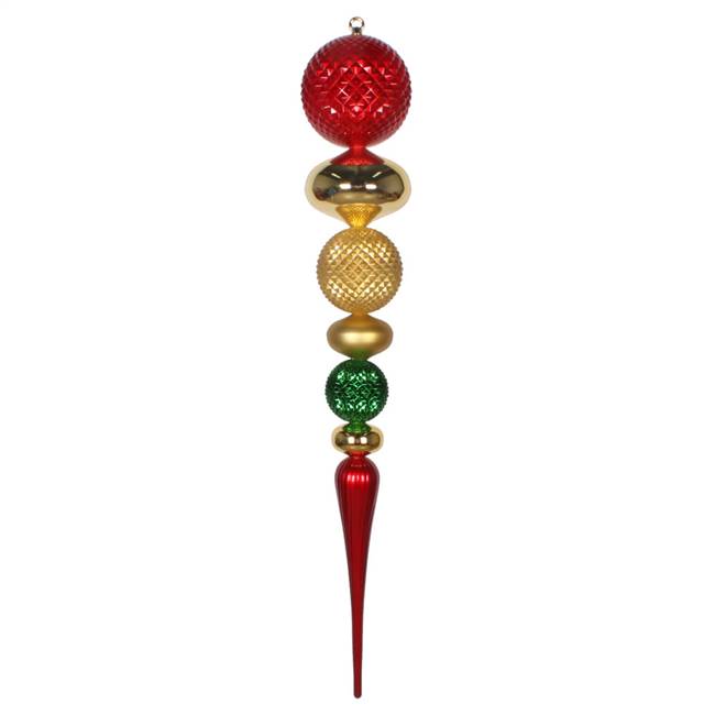 42" Red Green Gold Durian Finial Orn