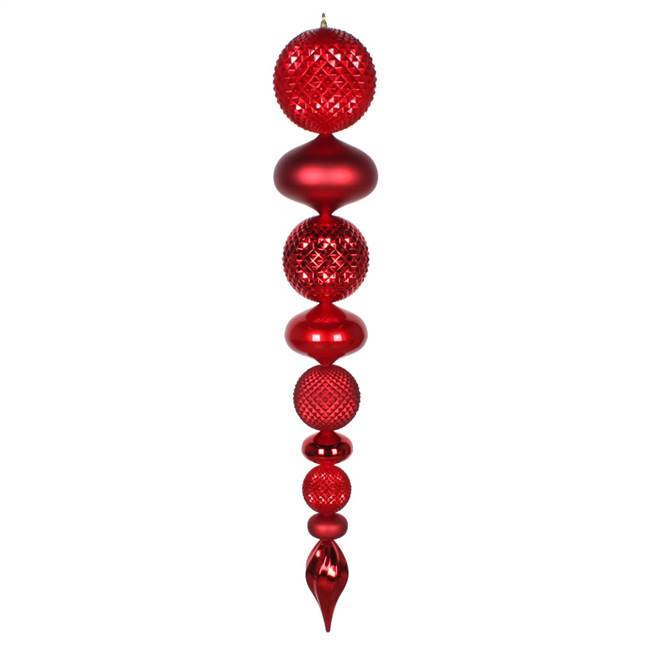 45" Red Candy/Matte Durian Finial Orn