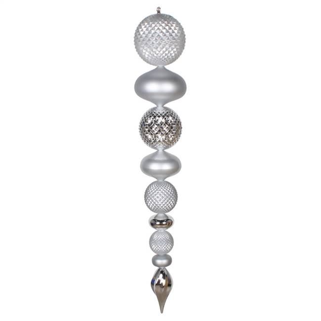 45" Silver Candy/Matte Durian Finial Orn