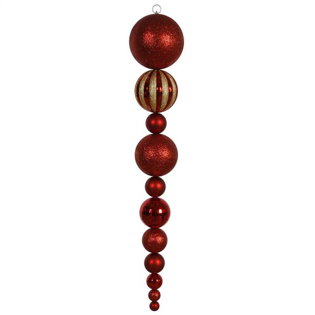 55" Red Shiny/Matte Ball Finial