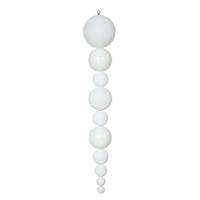 44" White Irid Shiny/Matte Ball Finial