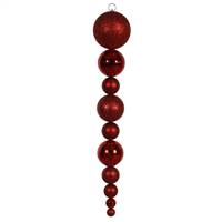 44" Red Shiny/Matte Ball Finial