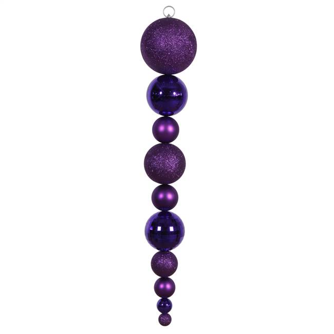 44" Purple Shiny/Matte Ball Finial