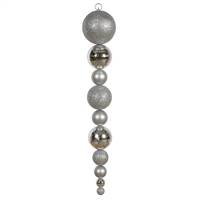 44" Silver Shiny/Matte Ball Finial