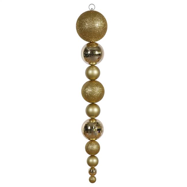 44" Gold Shiny/Matte Ball Finial