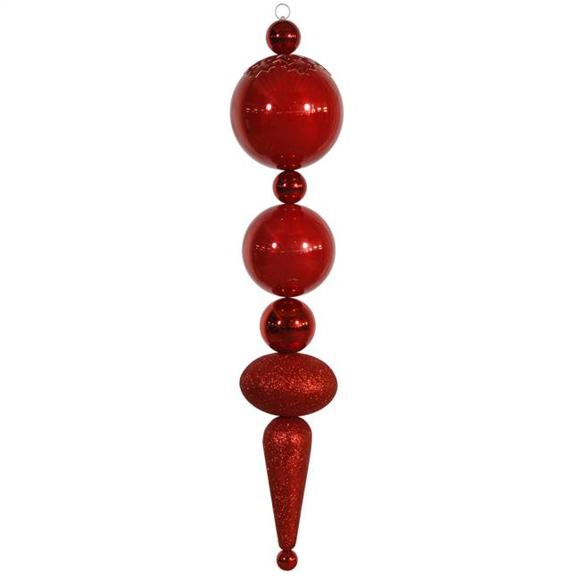 55" Red 3 Finish Finial Drop