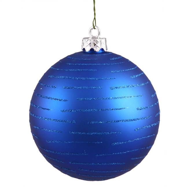 4.75" Blue Ball w/Glitter Asst 2/Bg