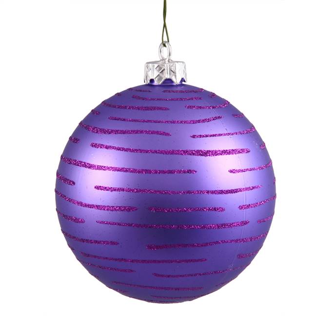 4.75" Purple Ball w/Glitter Asst 2/Bg