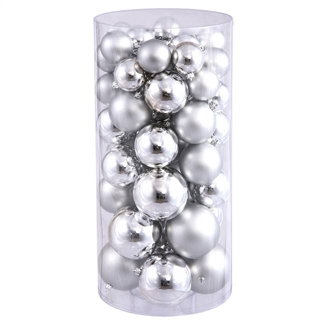 1.5"-2" Silver Balls Shiny/Matte 50/Box