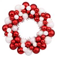 12" Candy Cane Ball Wreath