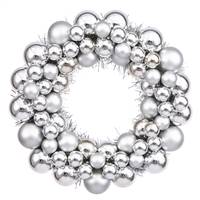 12" Silver Colored Ball Wreath