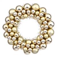 12" Gold Colored Ball Wreath