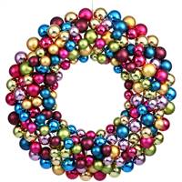 22" Multi Colored Ball Wreath