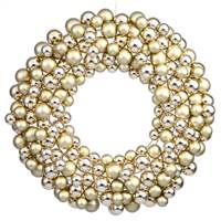 36" Gold Colored Ball Wreath