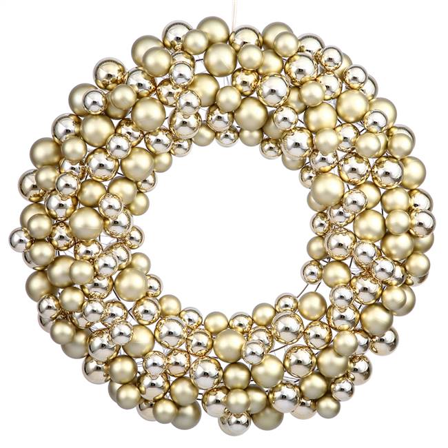 36" Gold Colored Ball Wreath