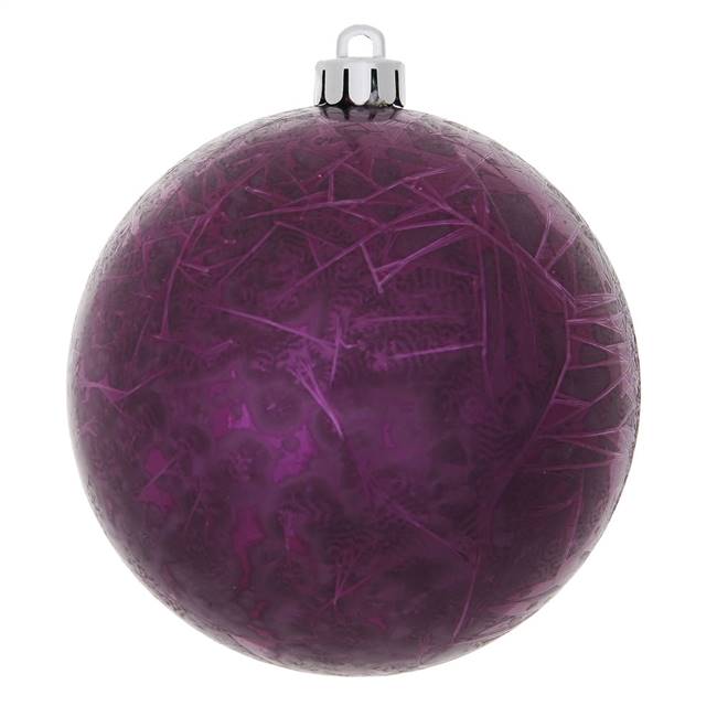 10" Plum Crackle Ball  Drilled 1/Bag