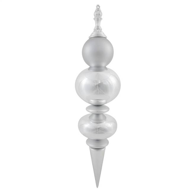 36" Silver UV Shiny Matte Finial