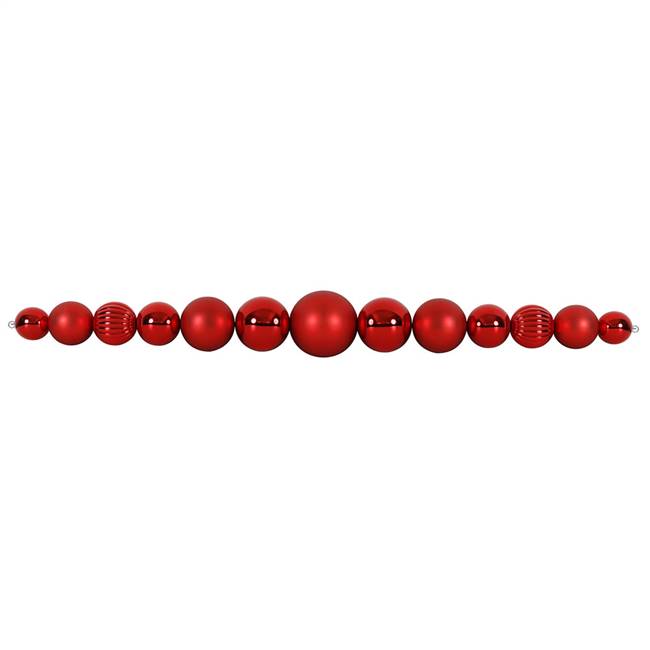 9' Red Ball Garland UV Resistant
