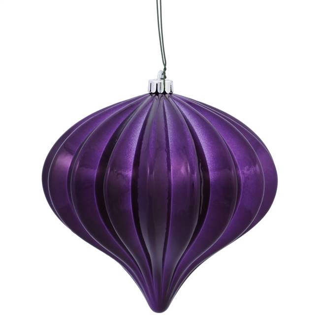 5.7" Plum Shiny Onion UV Drilled 3/Bag