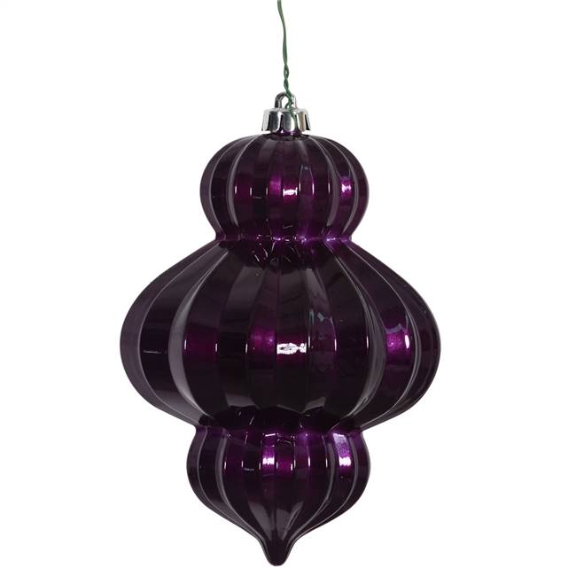 6" Plum Candy Lantern UV Drilled 3/Bag